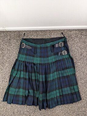 The Kilt Mens 38 Blackwatch Tartan Plaid Pleated Viscose Rayon